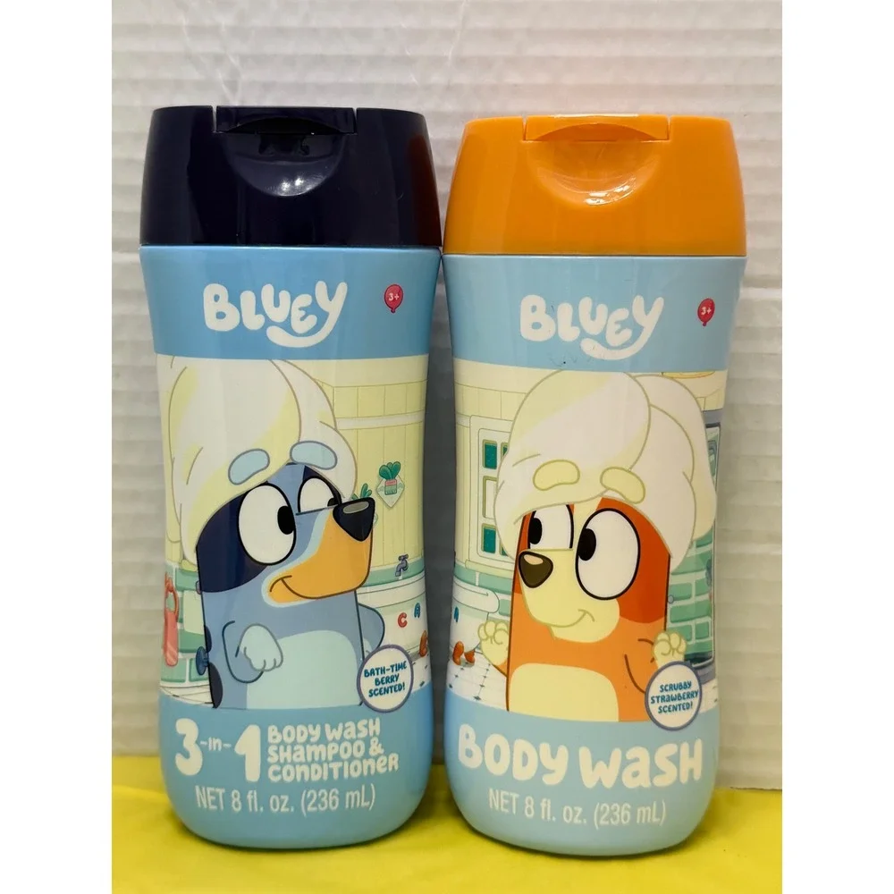 Bluey 3-in-1 Shampoo‎ Conditioner Body Wash & Strawberry Body Wash Set 8oz 2pk